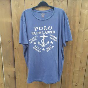 POLO RALPH LAUREN Sunwashed CAPTAIN ANCHOR COTTON TEE SHIRT, XXL , measured